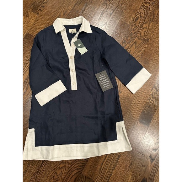 Tuckernuck Navy & White Collier Tunic Dress, Women's Medium 8-10, NWT - Picture 3 of 5